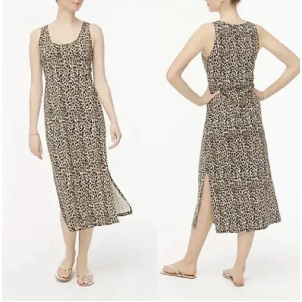 J Crew Leopard Print Midi Dress -‎ Size Medium